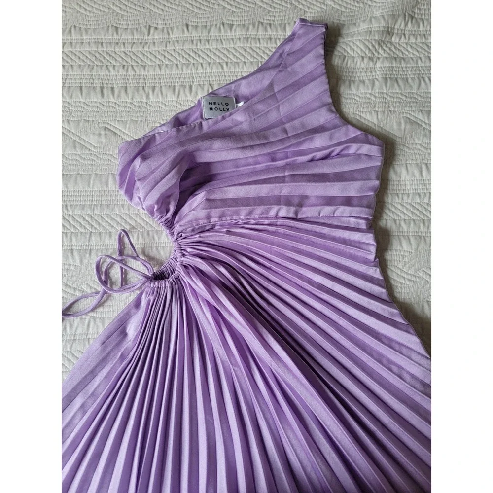 Hello Molly‎ One Shoulder Pleated Season Of Weddings Maxi Dress Lilac Small - Picture 10 of 12